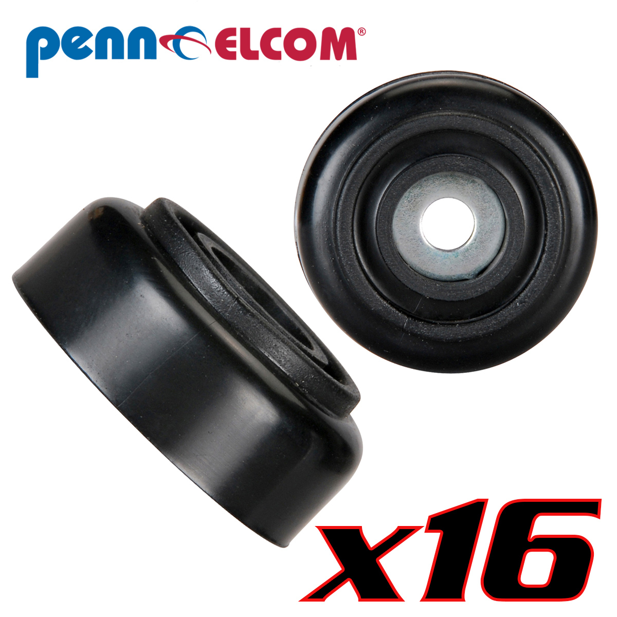 Sixteen Pack Penn-Elcom F1633 Rubber Cabinet Foot 1.125"Dia x 0.5" H Heavy-duty