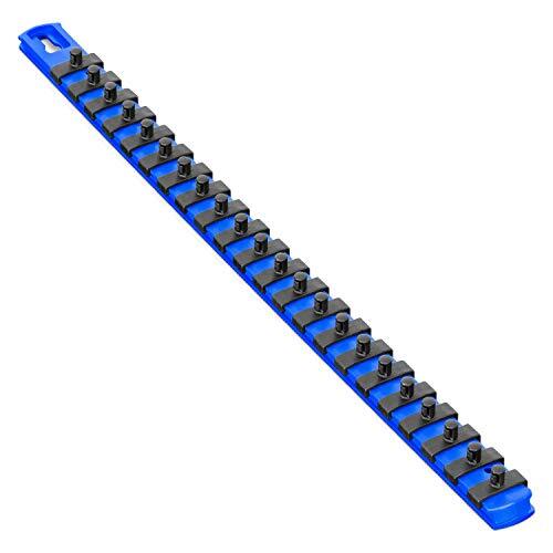 Ernst 8403M 18 Magnetic Socket Organizer with 22 Twist Lock Clips - Blue - 1/4