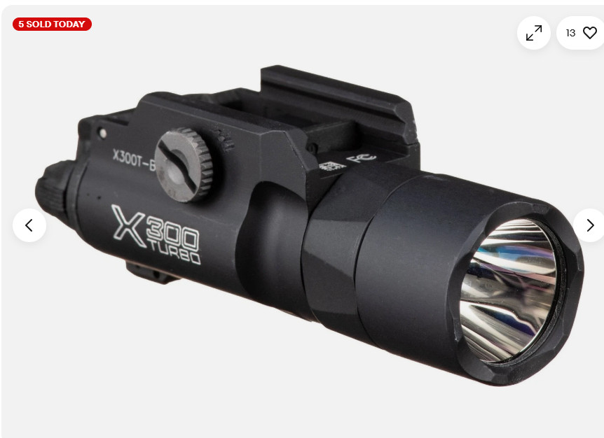 Surefire X300T Turbo Handgun Light - Black (X300T-B)