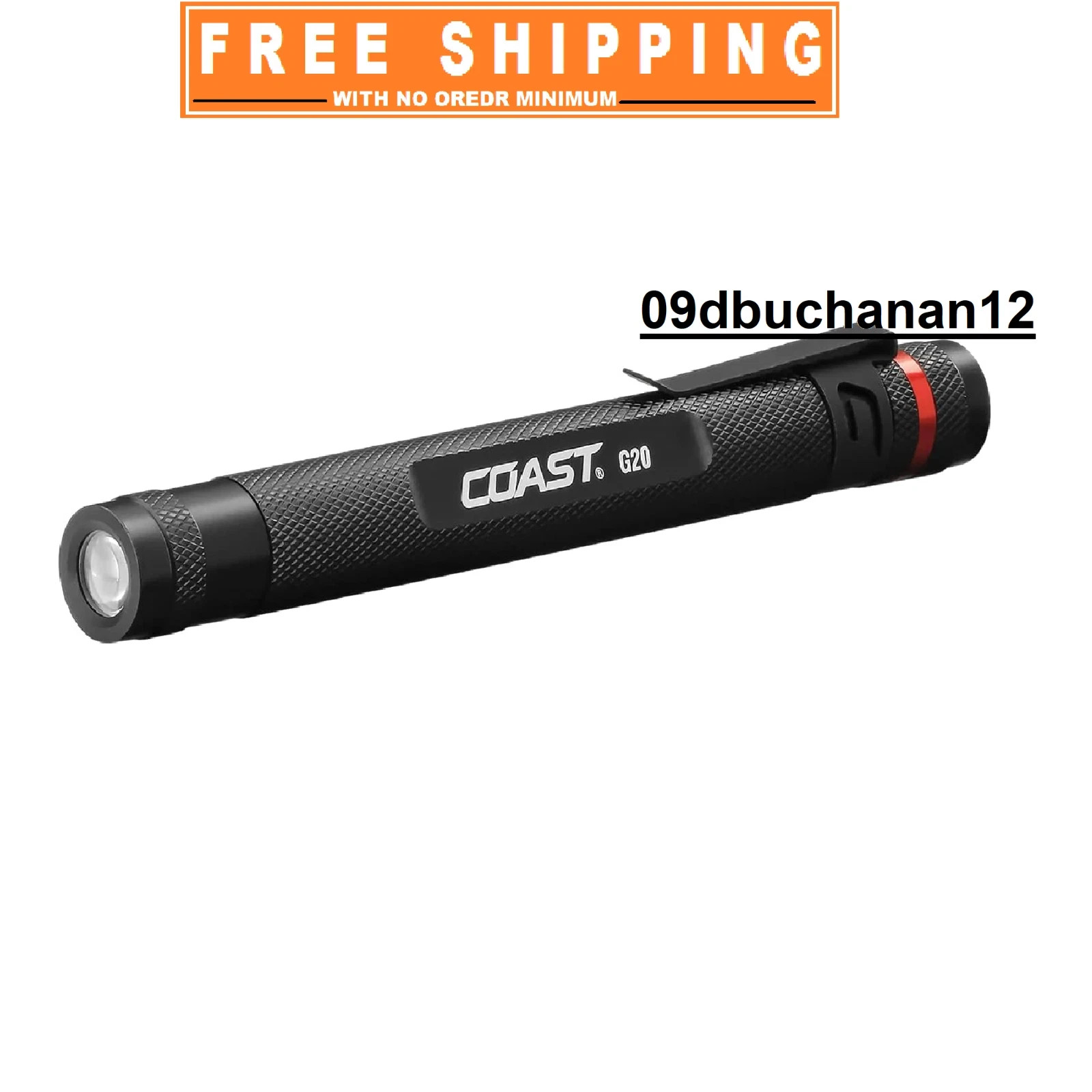 Coast G20 Black Flashlight with Inspection Beam 10 Hour Runtime Water Resistant