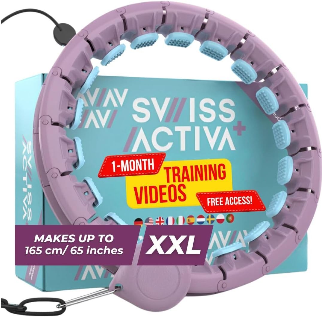 Swiss Activa+ Smart Hula Hoop - Infinity Hoop for Adults - Won't Fall Off - Weig