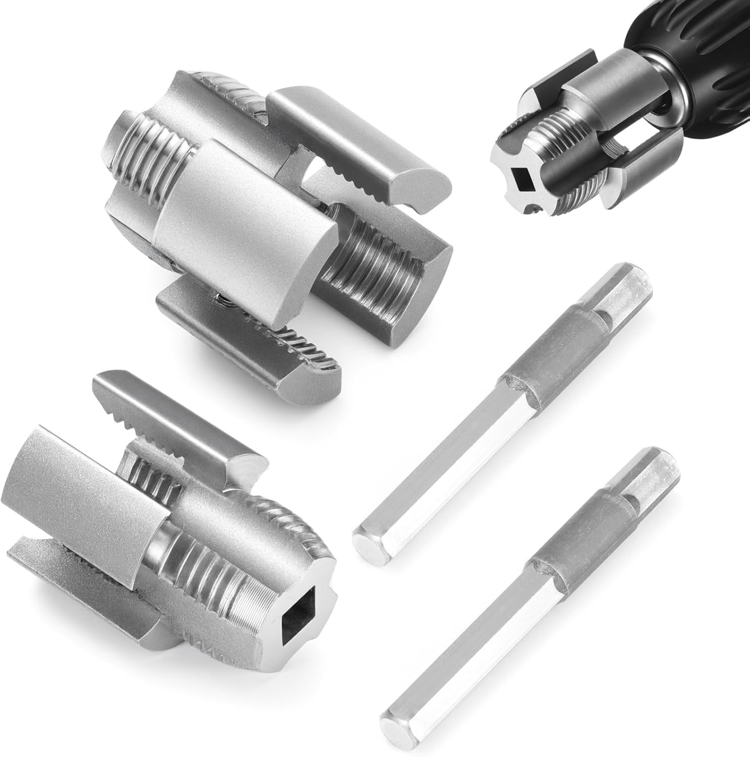 2PCS Pipe Thread Cutting Tool, Electric Drill Compatible Pvc Pipe Threader Kit