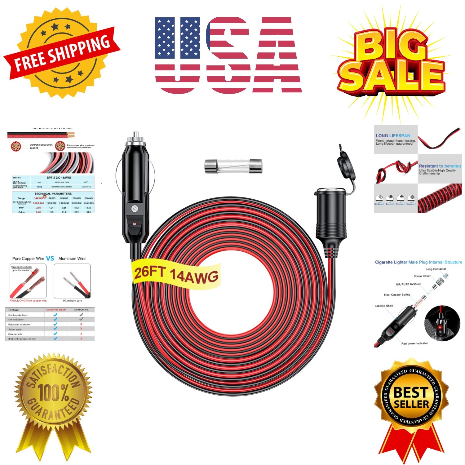 12V/24V Heavy Duty with LED Light for Car Vehicle Tire Pump Air Compressor Re...
