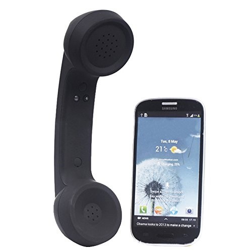 Wireless Retro Telephone Handset RadiationProof Headset for Mobile Call Black