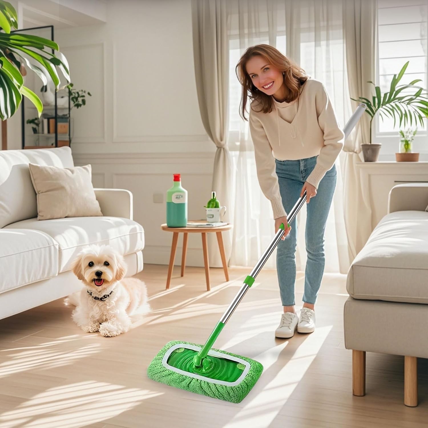 3 Pack Microfiber Mop Pads Compatible With Swiffer Sweeper Washable Refill