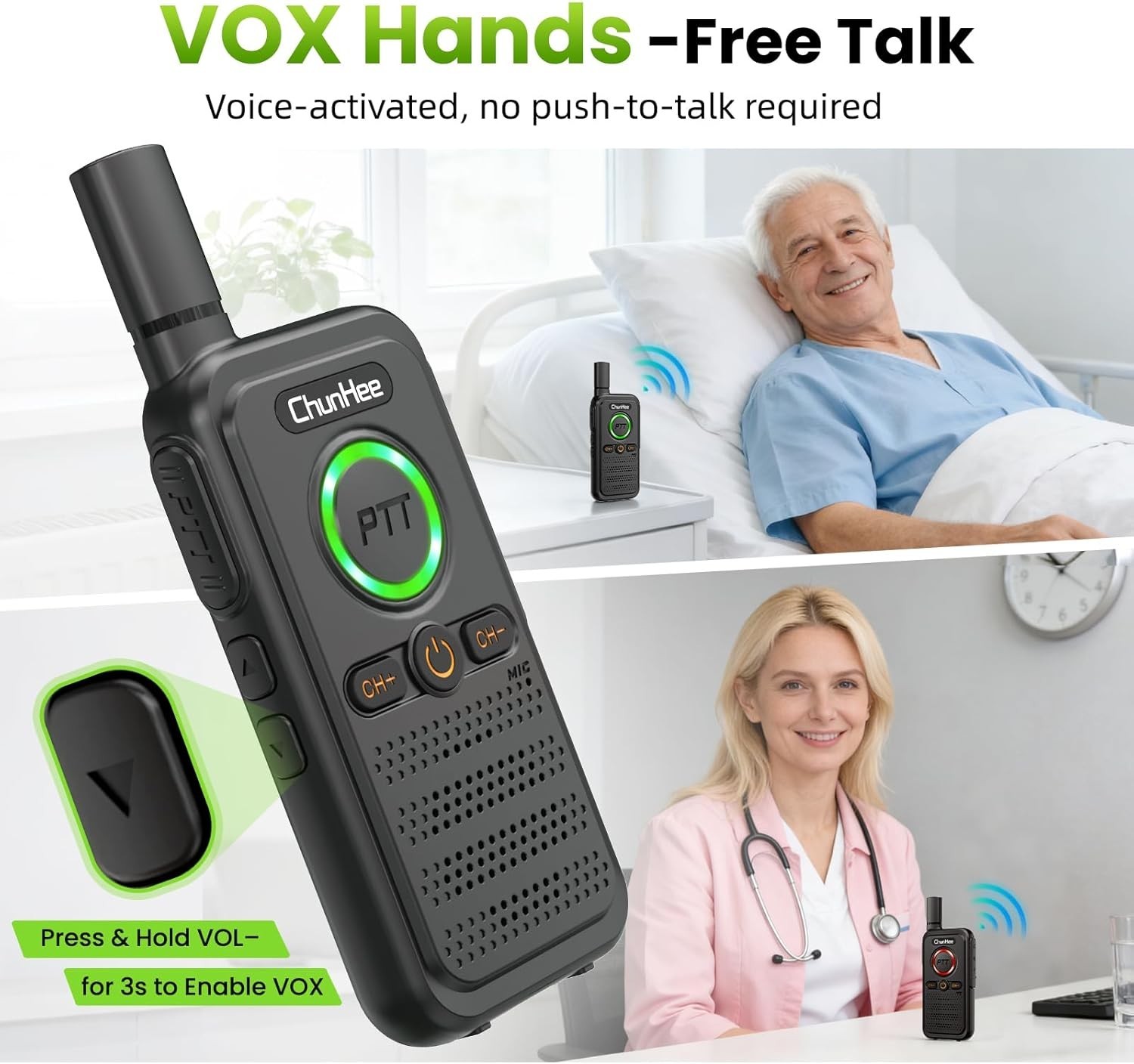 Wireless Intercom System, 2 Way Voice Intercom for Home, 1.5-Mile Long Range,...