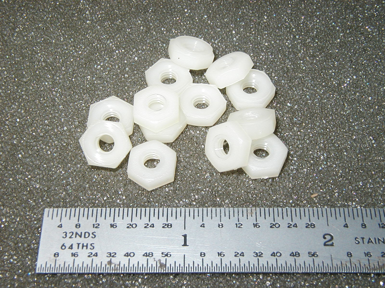 8-32 PLAIN 11/32" HEX NUTS NYLON  - 50 pcs