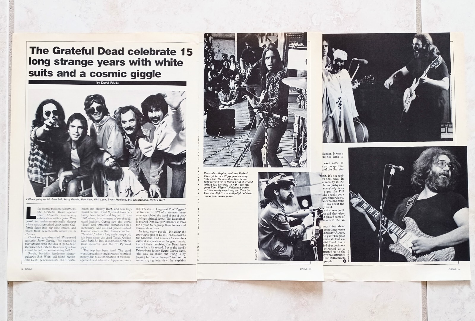GRATEFUL DEAD~JERRY GARCIA~ORIG 1980 4-PAGE MAGAZINE ARTICLE PINUP CLIPPING
