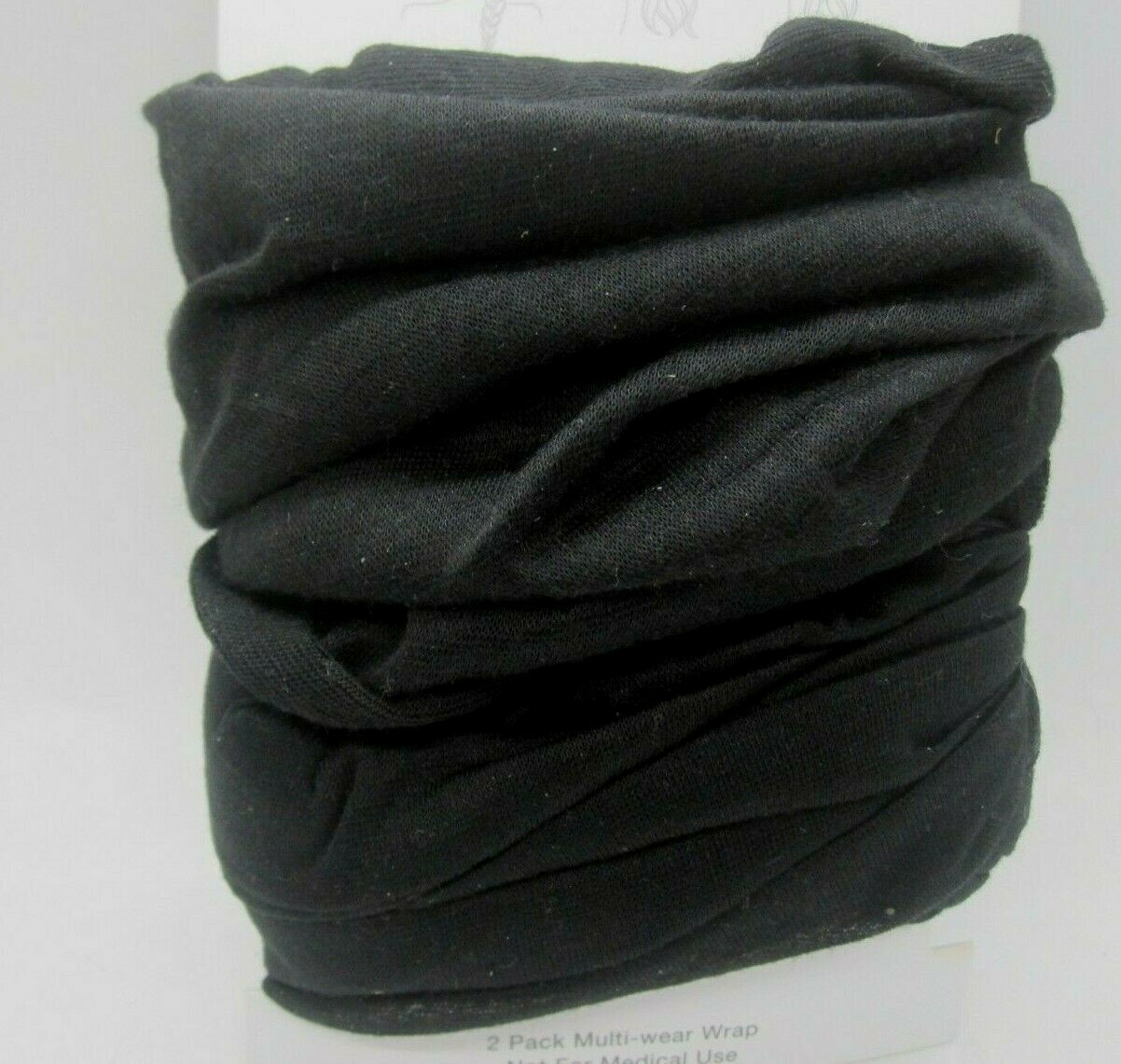 Time & Tru Women's Head Wrap Multifunctional 2 Pack Face Covering Black New