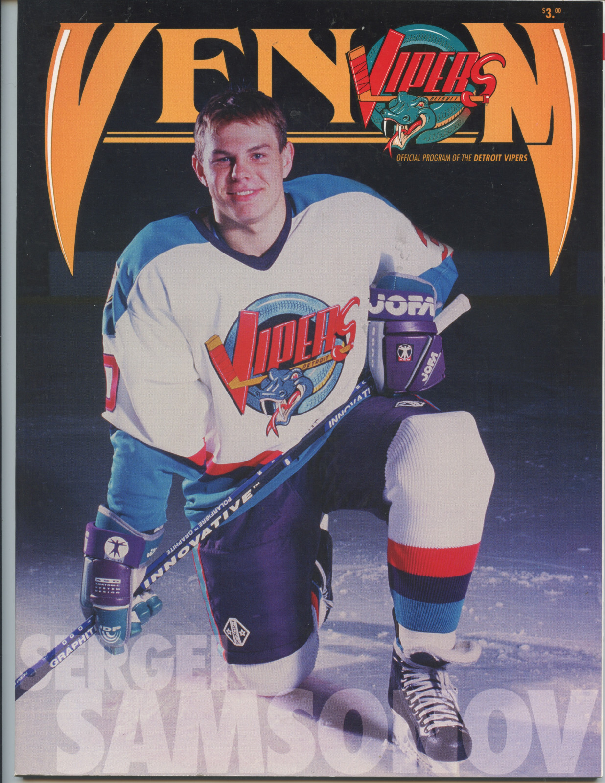 SCARCE 1996-1997 DEFUNCT "DETROIT VIPERS" INTERNATIONAL HOCKEY LEAGUE PROGRAM