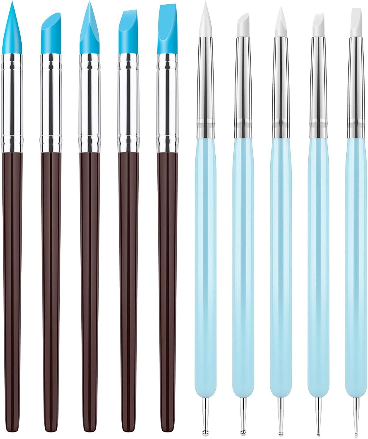 10 Pcs Silicone Clay Sculpting Tool Modeling Dotting Tool For Pottery Craft
