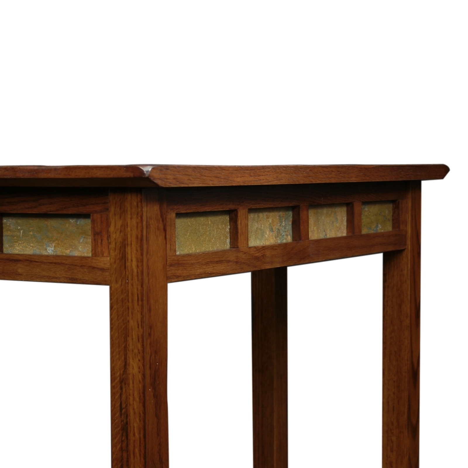 Rustic Slate Hall Stand - Rustic Oak Finish