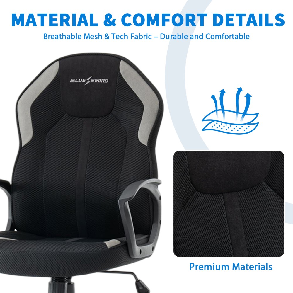 Vigosit Ergonomic Office Chair – Mesh and Tech Fabric, Adjustable Height