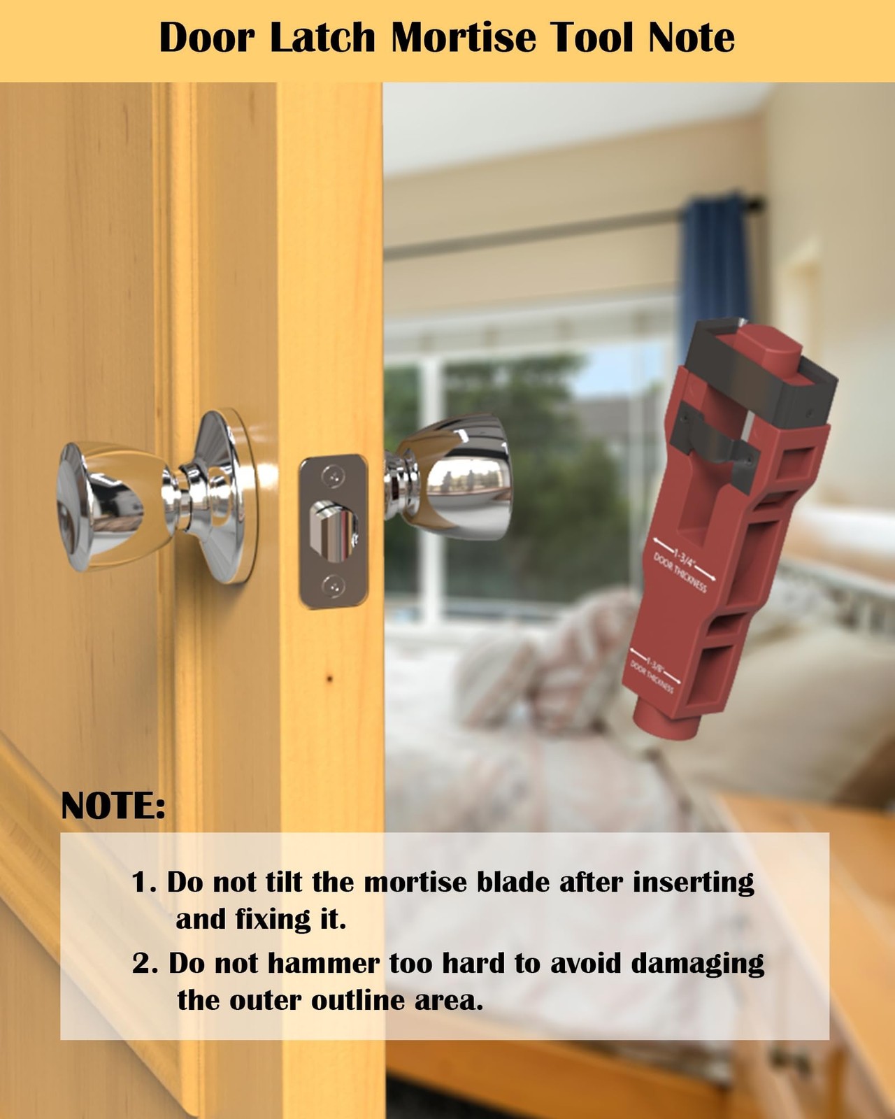 Door Latch Mortise Tool, Door Latch Installation Kit Help Remove Material to ...