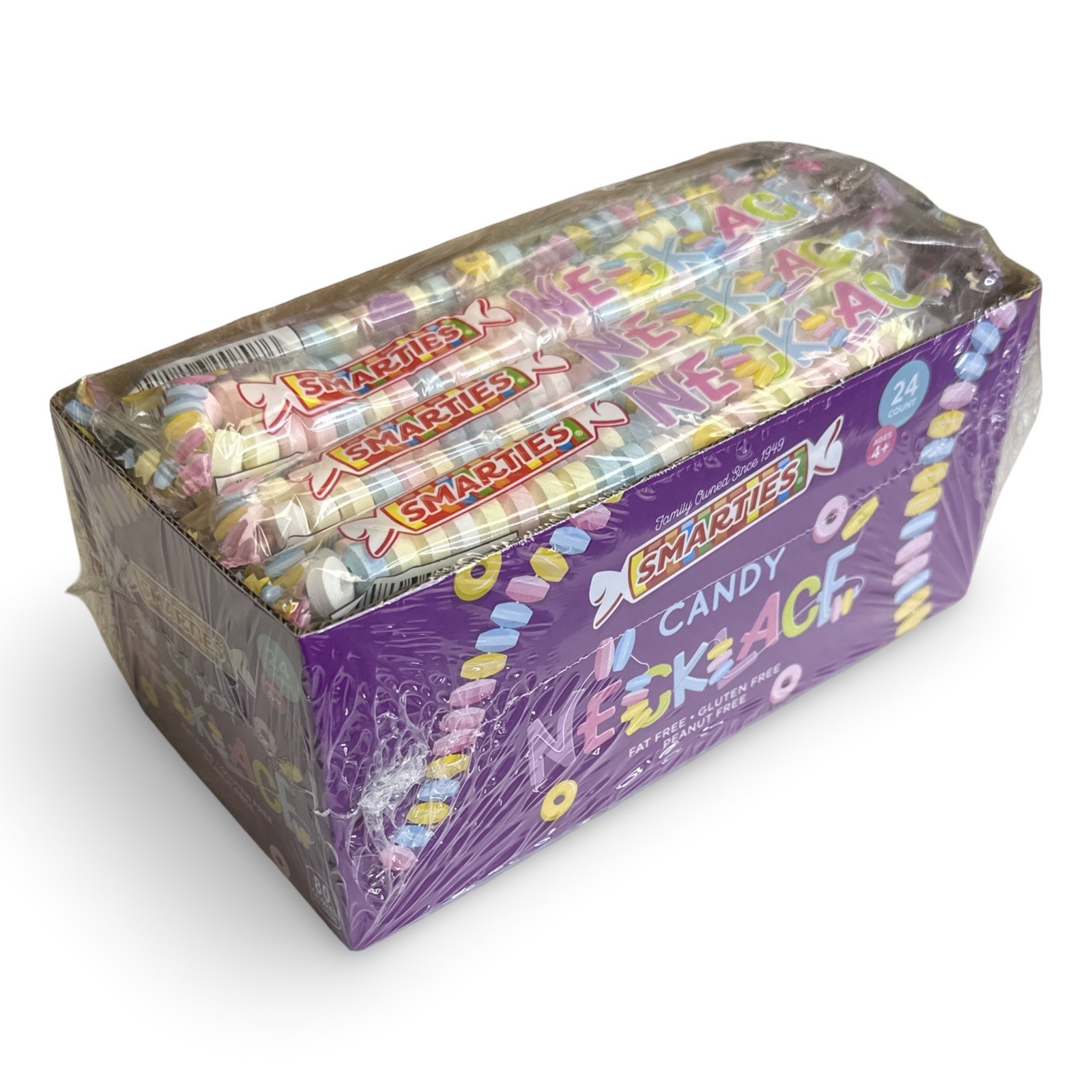 Smarties Candy Necklaces Individually Wrapped, Fruit Flavored Bulk Candy on Stre