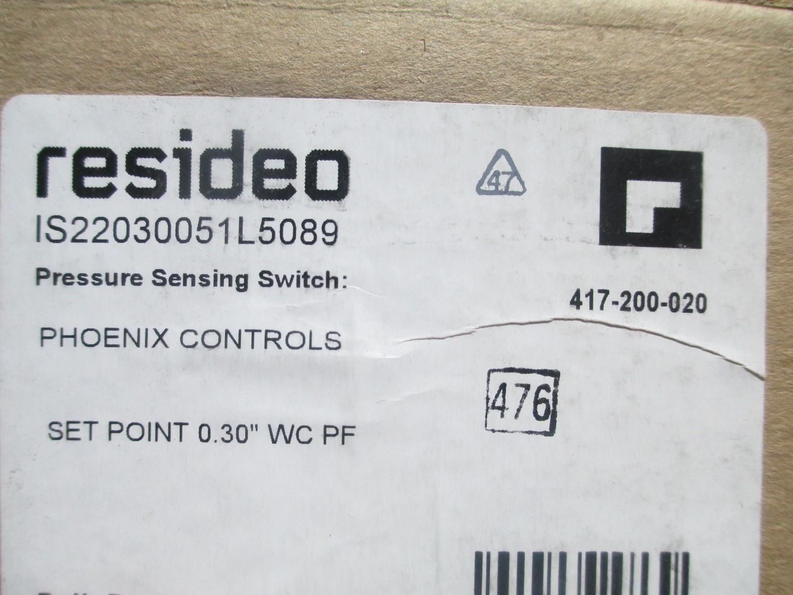 Phoenix Controls 417-200-020 Pressure Switch NEW! Honeywell IS22030051L5089