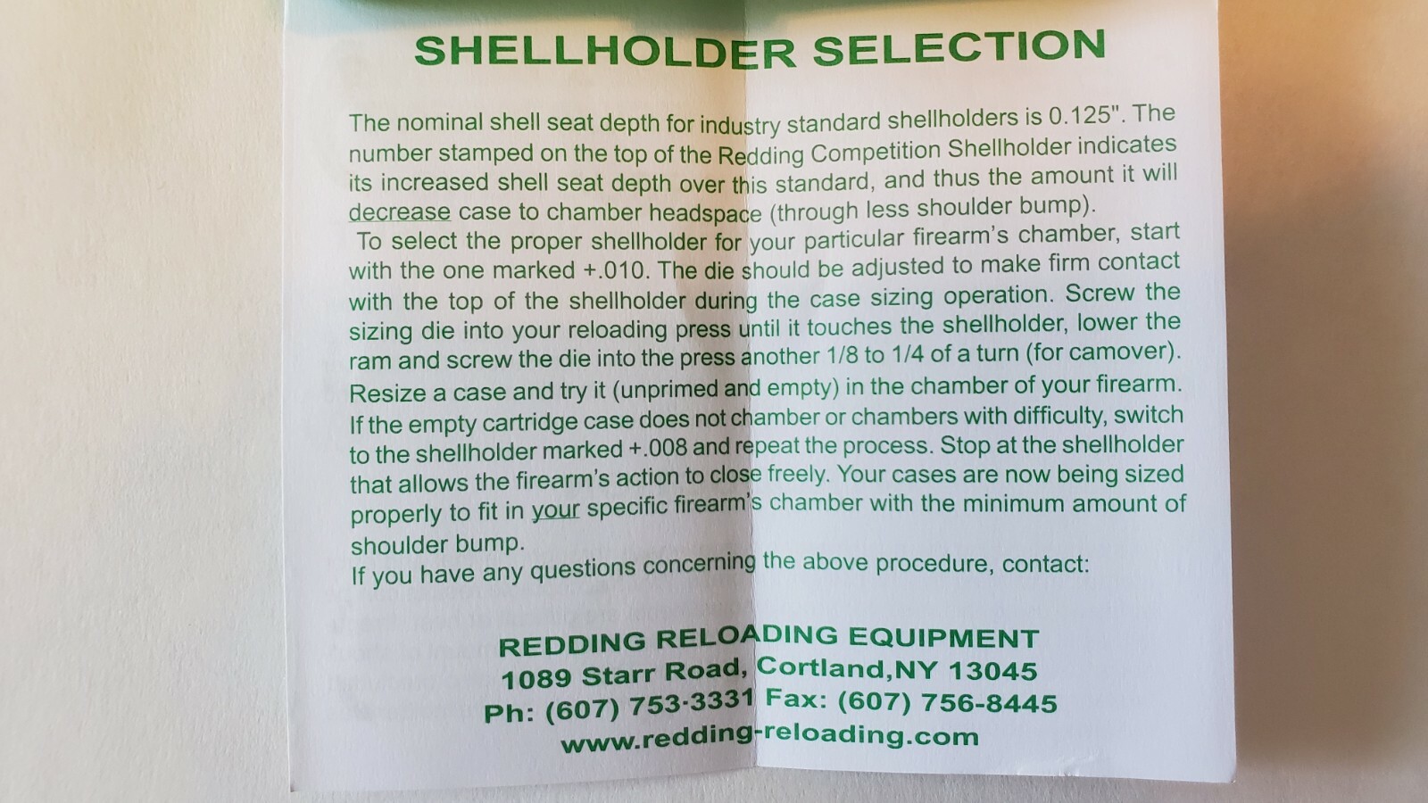 Redding Reloading 11601 Competition Shellholder Set Size #1 *Fast Shipping*