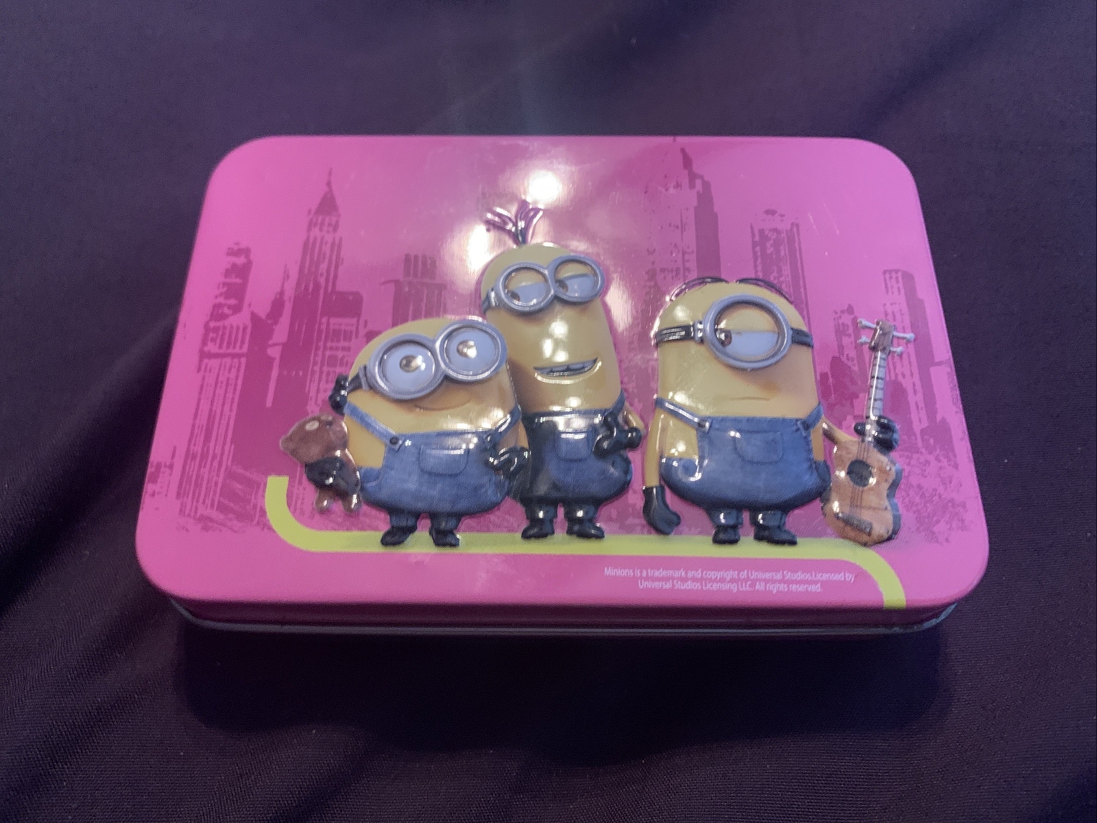 Minions Pink Tin Mini Pencil Case Ships Fast