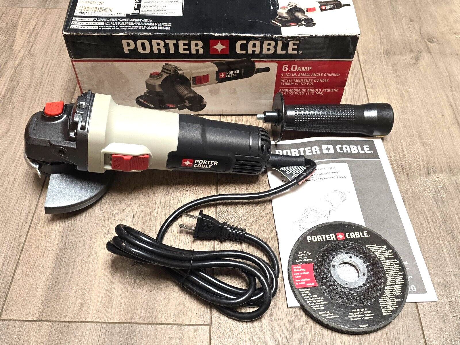 Porter Cable 4.5" Heavy Duty Angle Grinder, 6A #PCE810