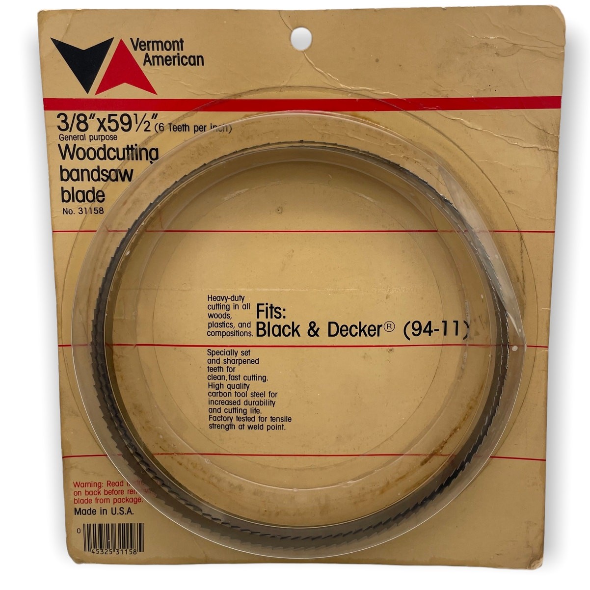 Vermont American  3/8" X 59-1/2" Bandsaw Blade General Purpose