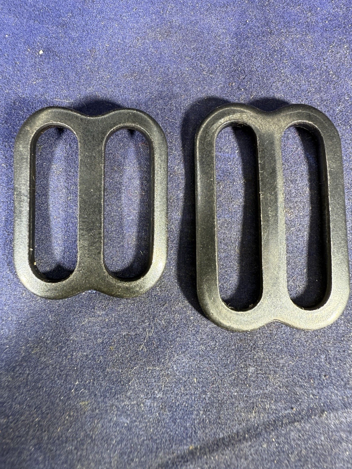 One (1) Of Each 1” & 1.25 Double Loop Strap Metal Adjuster Black Plate J 0540