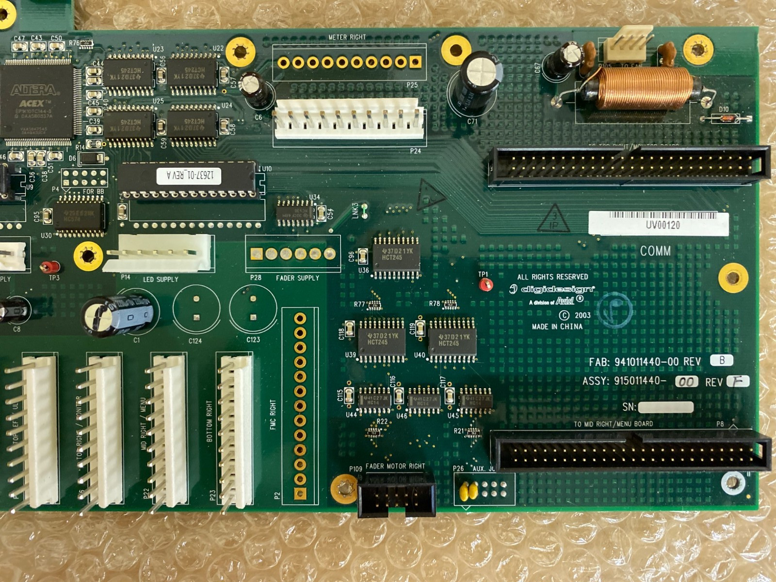 Digidesign D-Control COMM Board Main CPU PCB 915011440-00 Control Surface