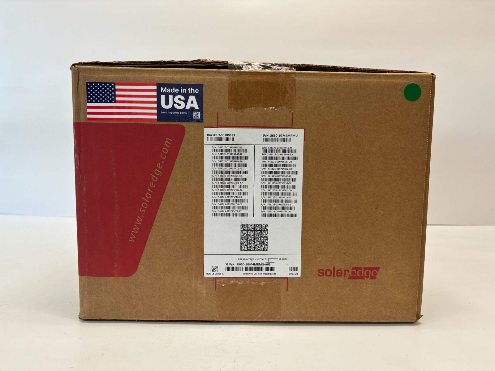 20 Pack New SolarEdge 650W Power Optimizers U650-1GM4MRMU