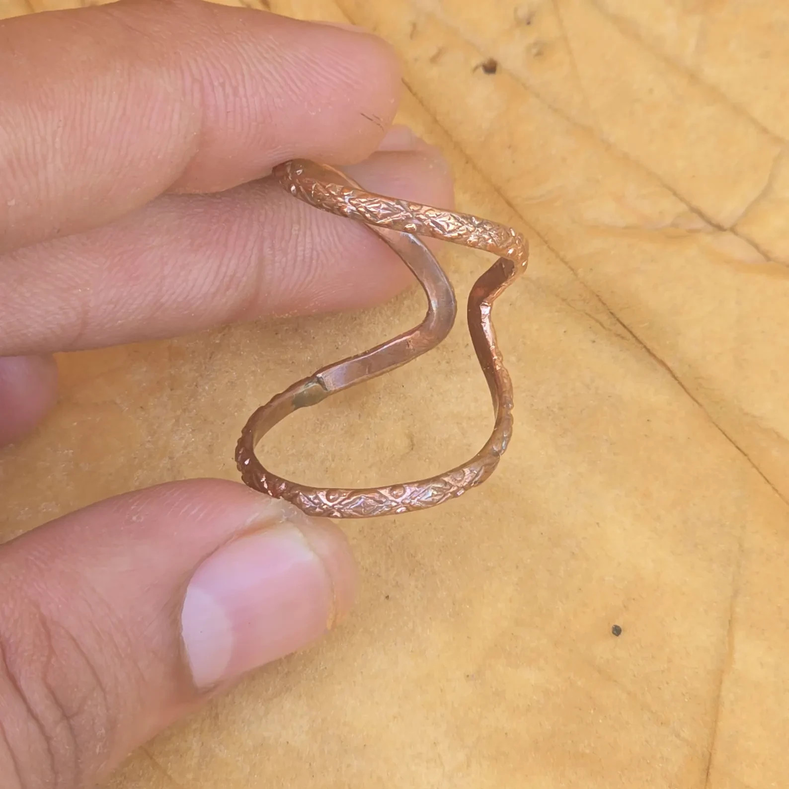 Solid Copper Minimalist Healing Ring Handmade Unisex Thumb Ring