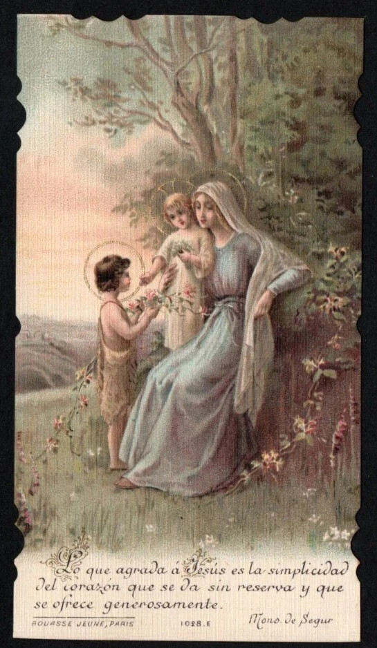 Holy card antique de la Virgin image pieuse santino estampa