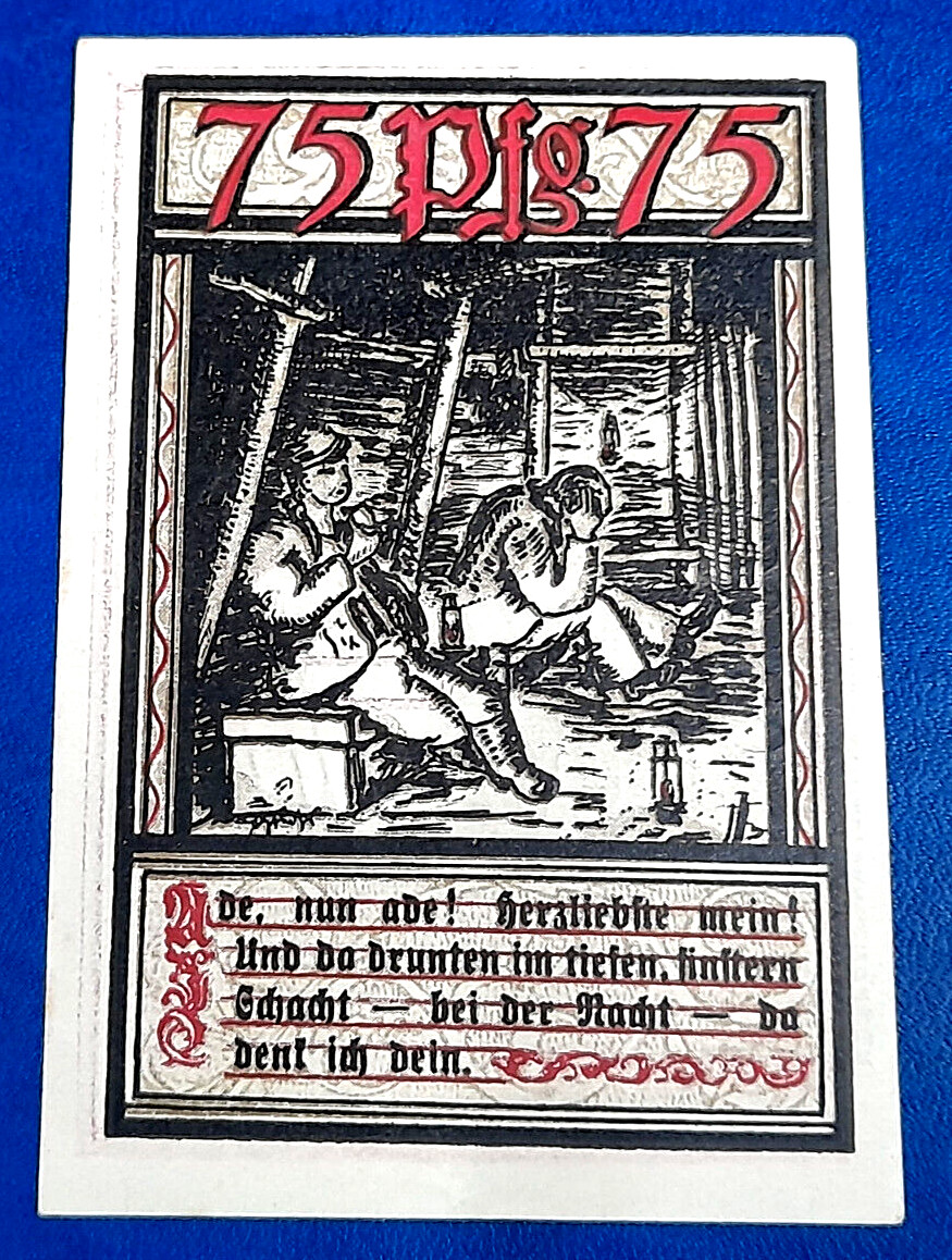 BOCHUM NOTGELD 75 PFENNIG 1921 EMERGENCY MONEY GERMANY BANKNOTE (31588)