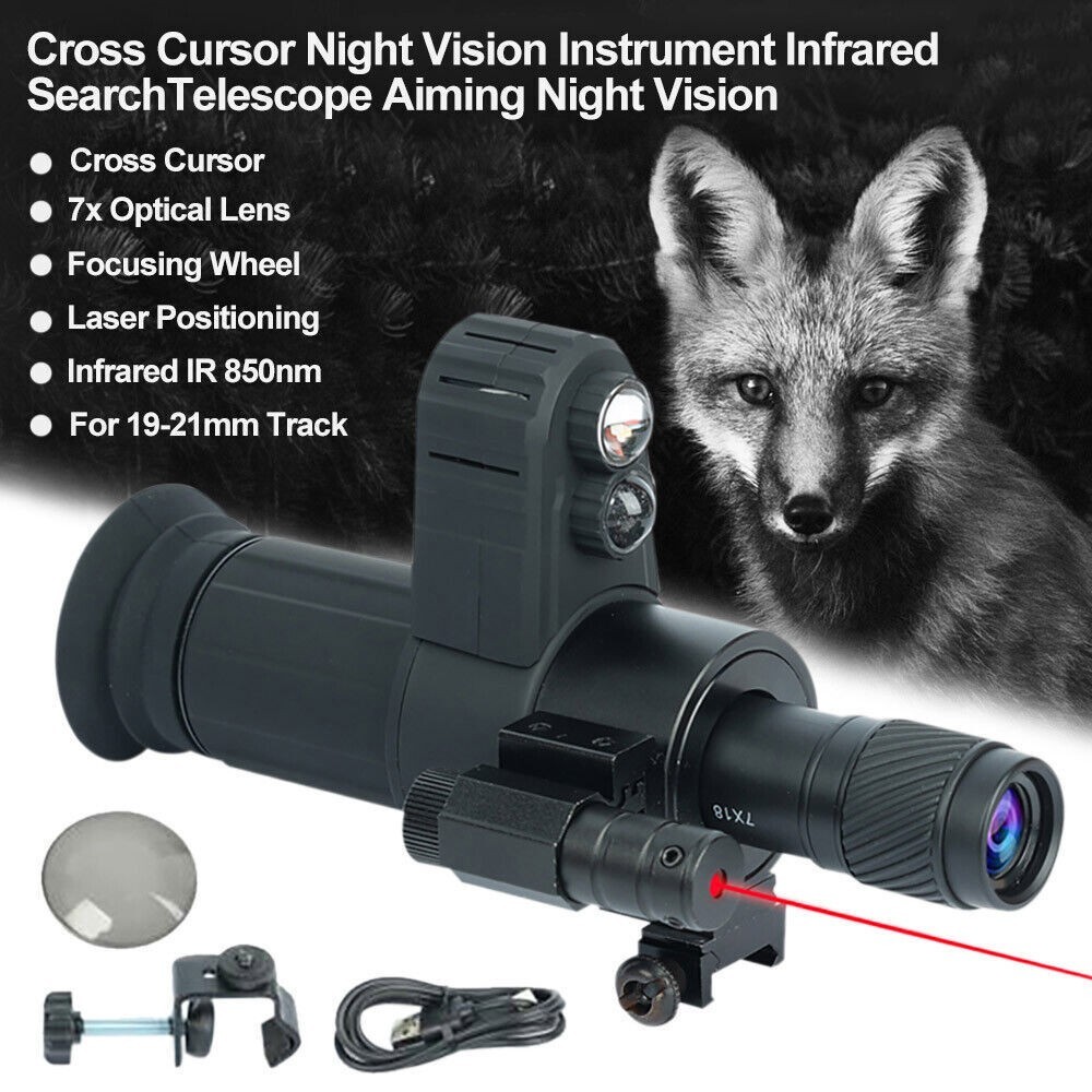 Cross Cursor Optical Sight Infrared Night Vision Hunting 7x for 19-21mm Caliber