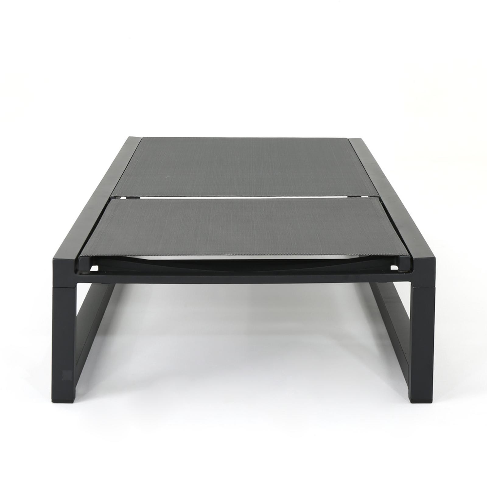 Adjustable Chaise Lounge with Breathable Mesh Seats & Sturdy Aluminum Frame for