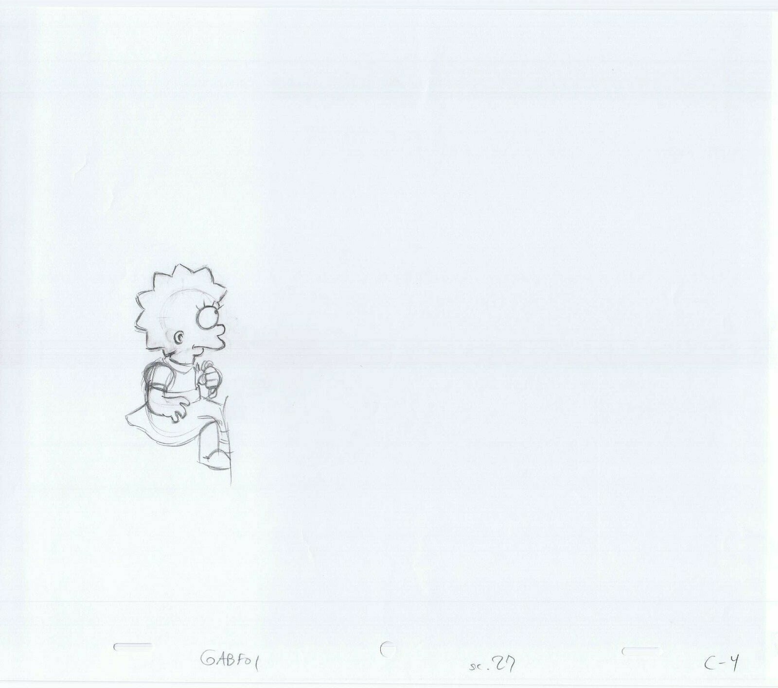Simpsons Lisa 2005 Original Art w/COA Animation Production Pencils GABF01 C-4