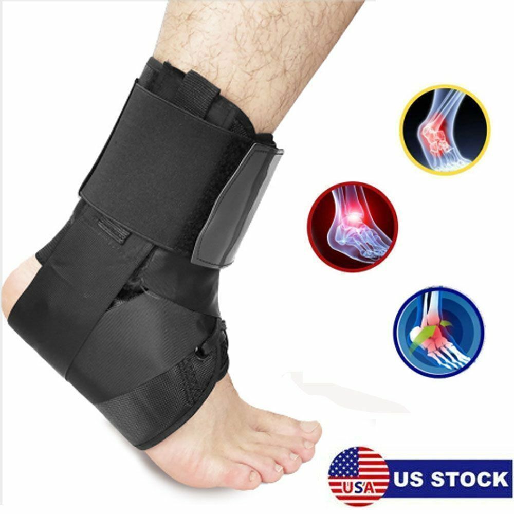 Ankle Brace Support Plantar Fasciitis Lace Up Stabilizer Sprain Wrap Relief US
