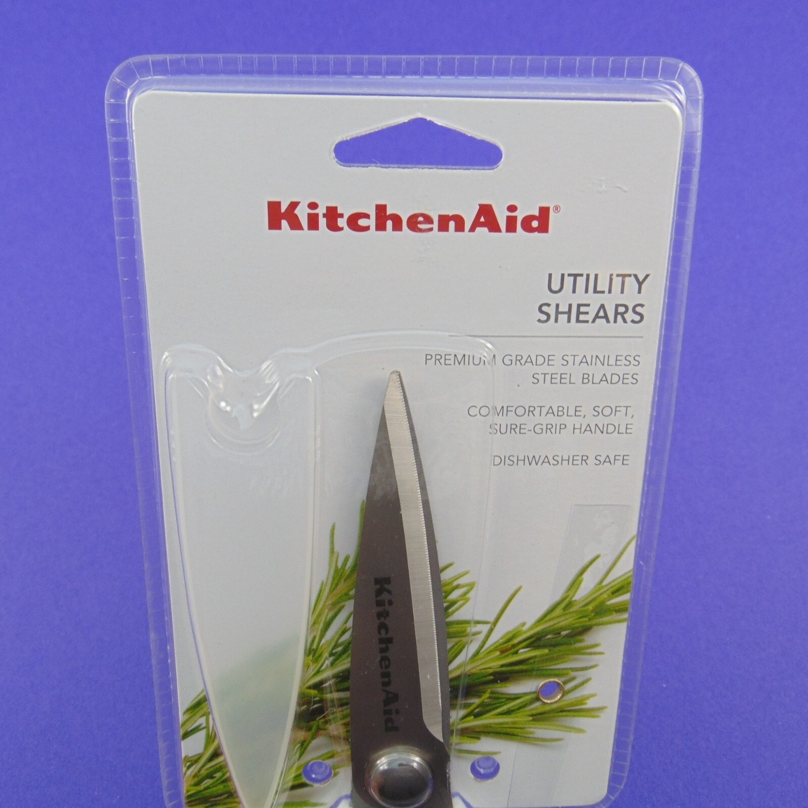 KitchenAid Utility Kitchen Shears Scissors White Handle Stainless Steel Blades