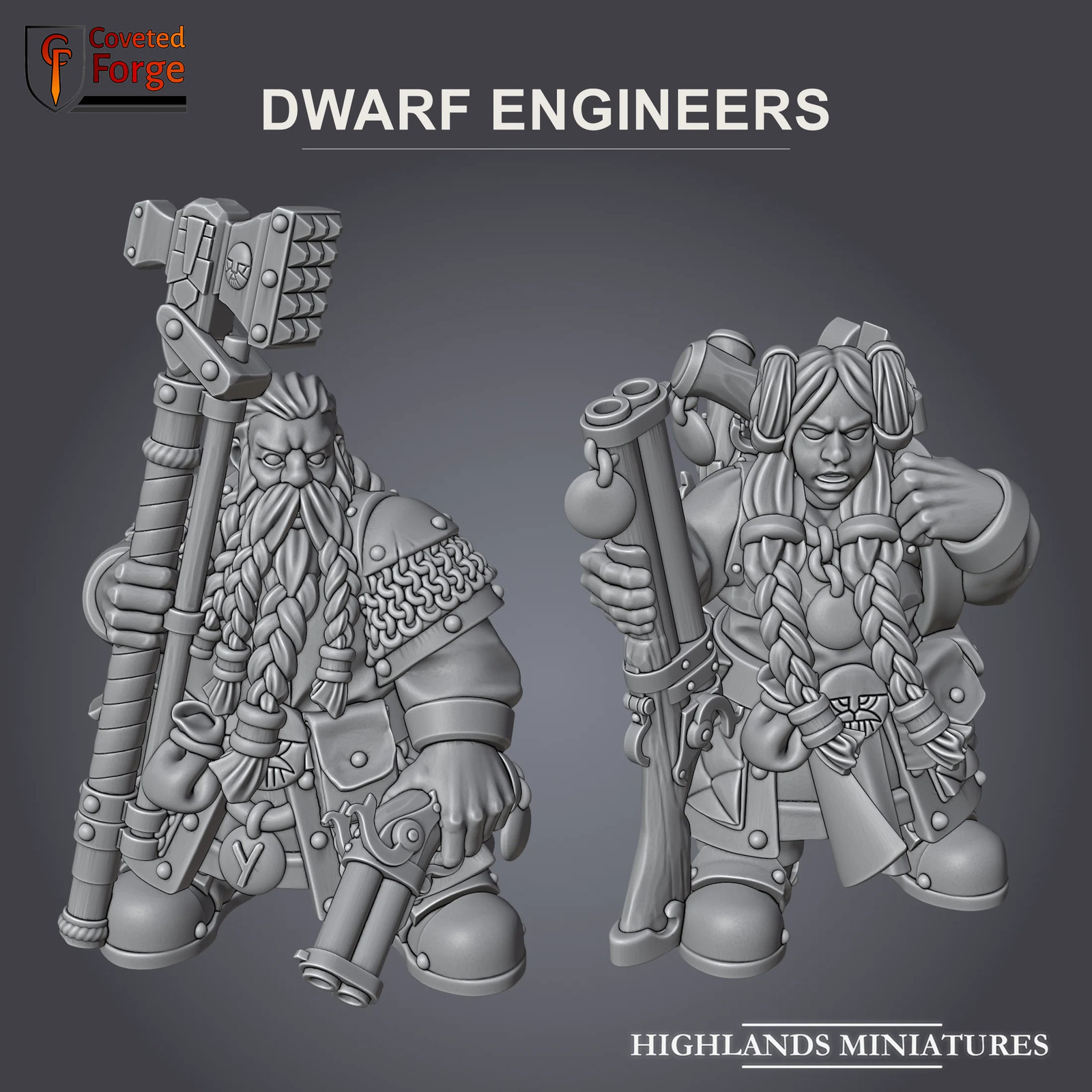 Dwarf Engineers - Resin Tabletop Miniature