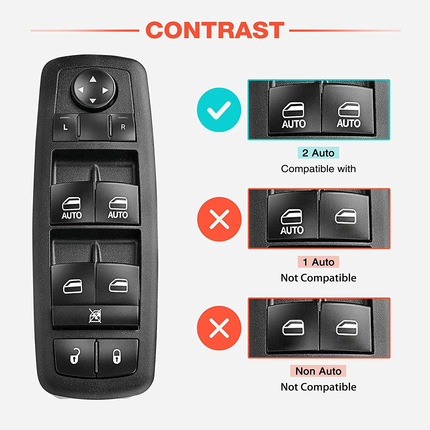 Front Driver Master Power Window Switch for Dodge Ram 1500 2500 3500 2009-2012