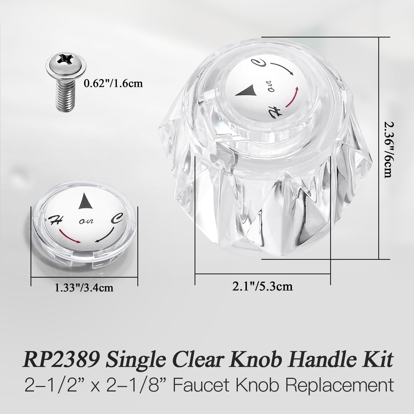Faucet Handle Replacement Compatible with Delta Faucet RP2391 Single Clear Kn...