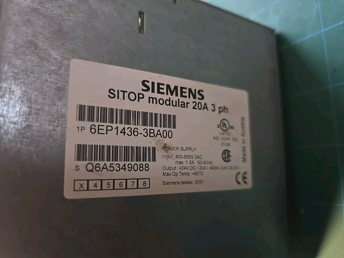 SIEMENS 6EP1 436-3BA00 Power Supply
