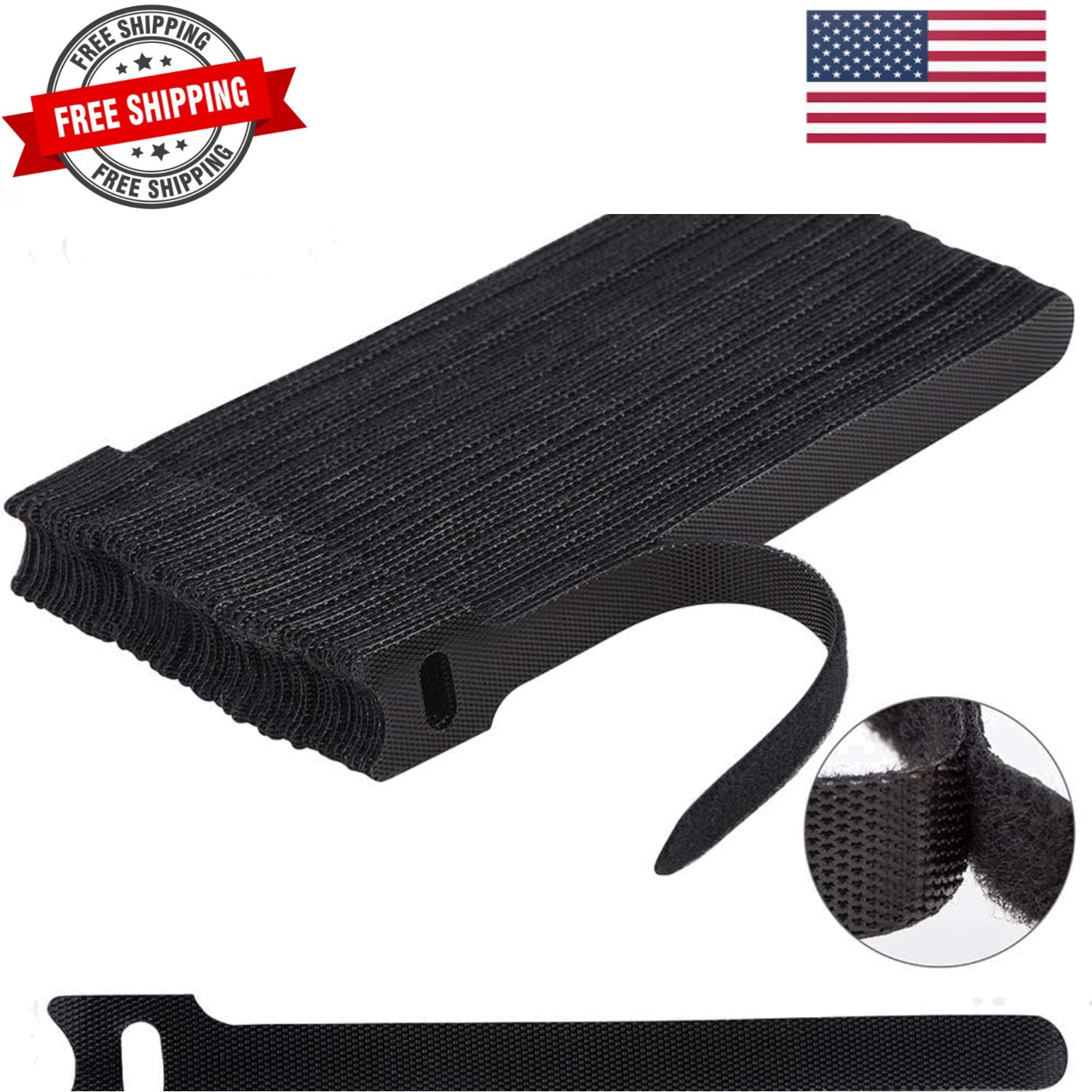 60 PCS 6 Inches Reusable Cable Ties, Adjustable Cord Straps Wire Organizer Co...