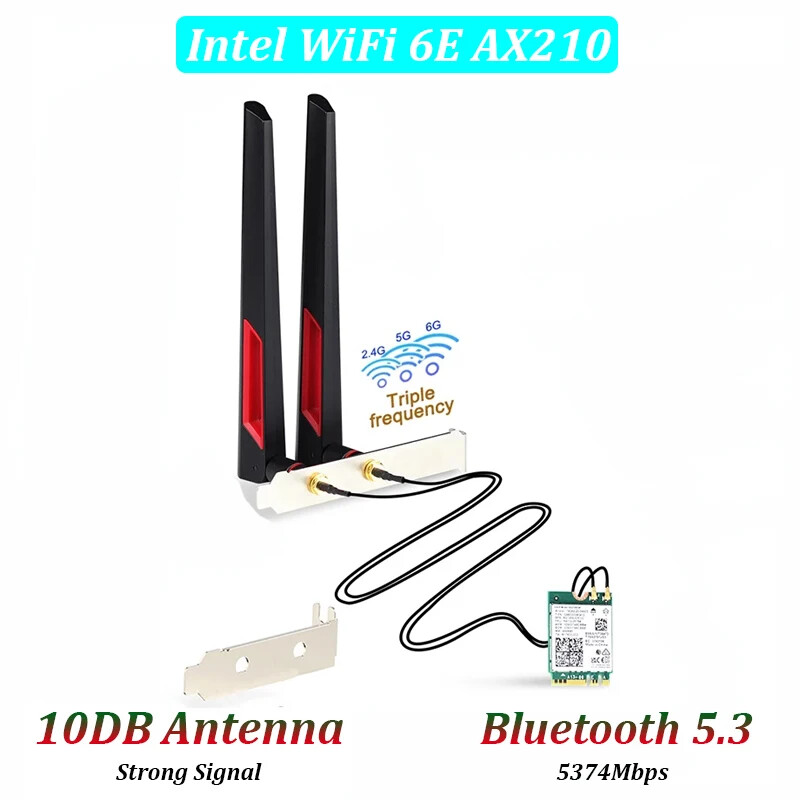 M.2 Desktop Kit For Intel WiFi 6E AX210 WiFi 6 AX200 WiFi 5 Wireless Card For PC