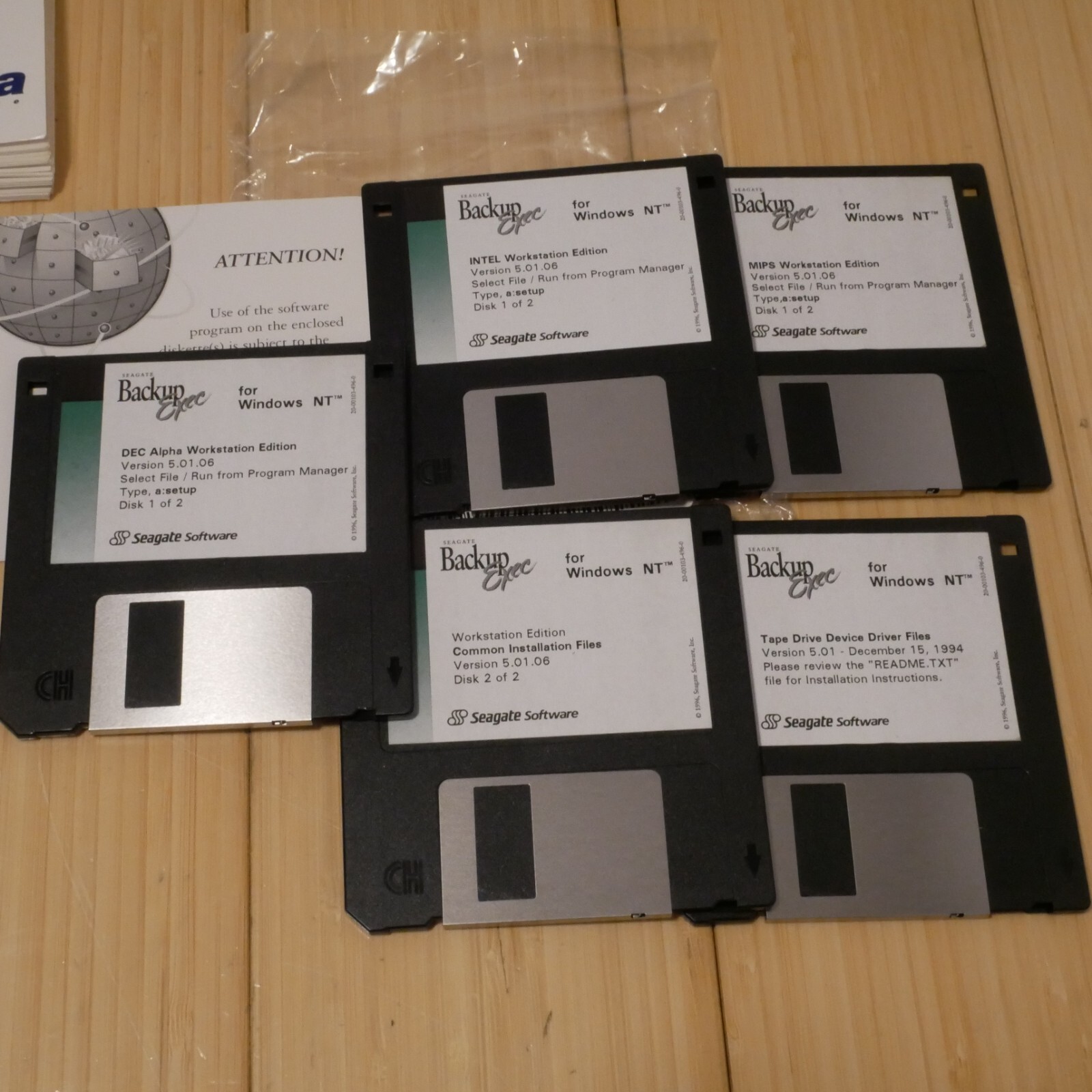 NOS Sealed Backup Exec Windows NT Workstation Edition Seagate Arcadia Software