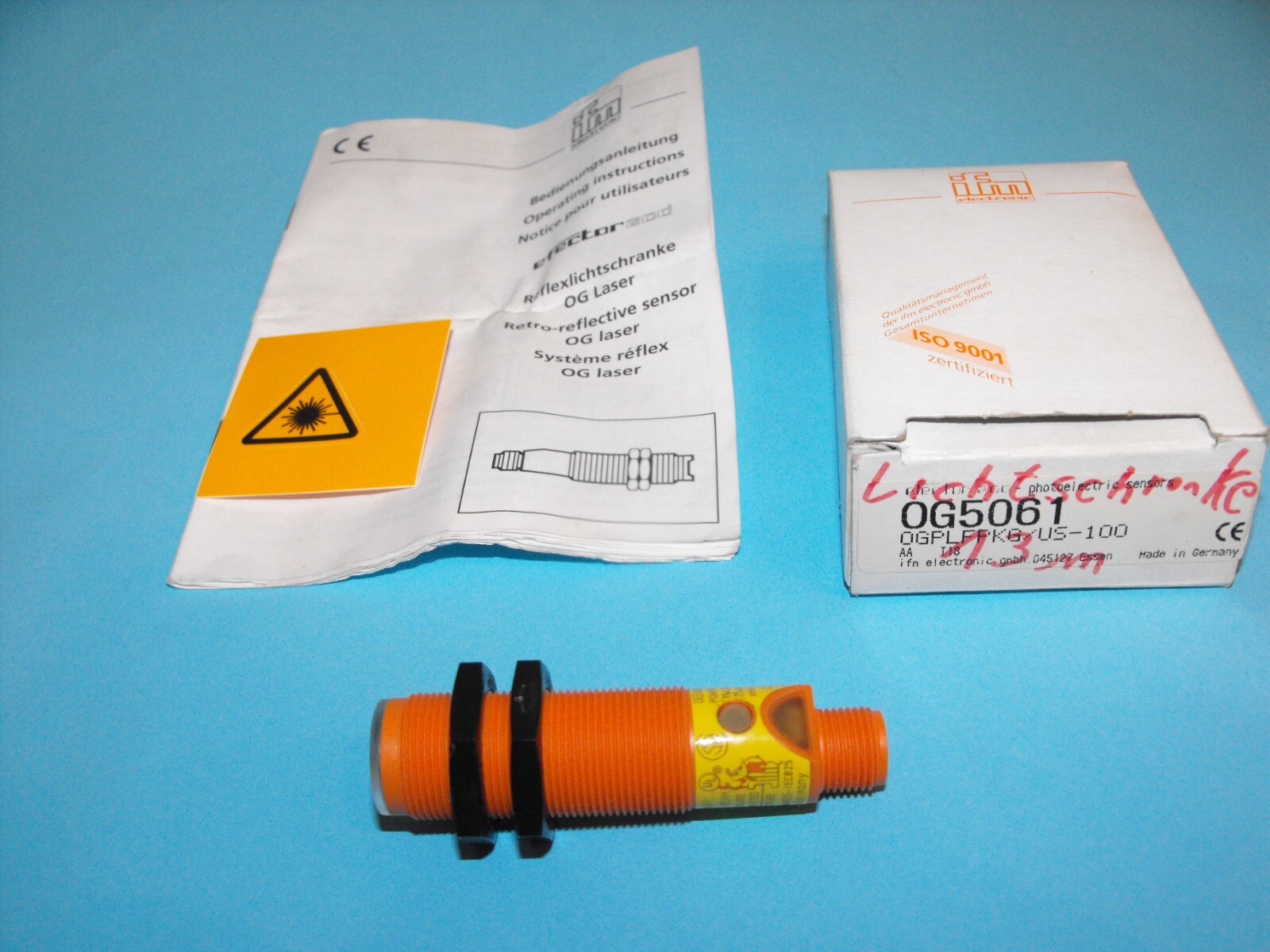 IFM EFECTOR OG5061.OGPLFPKG/US-100.reflective light barrier.NEW.