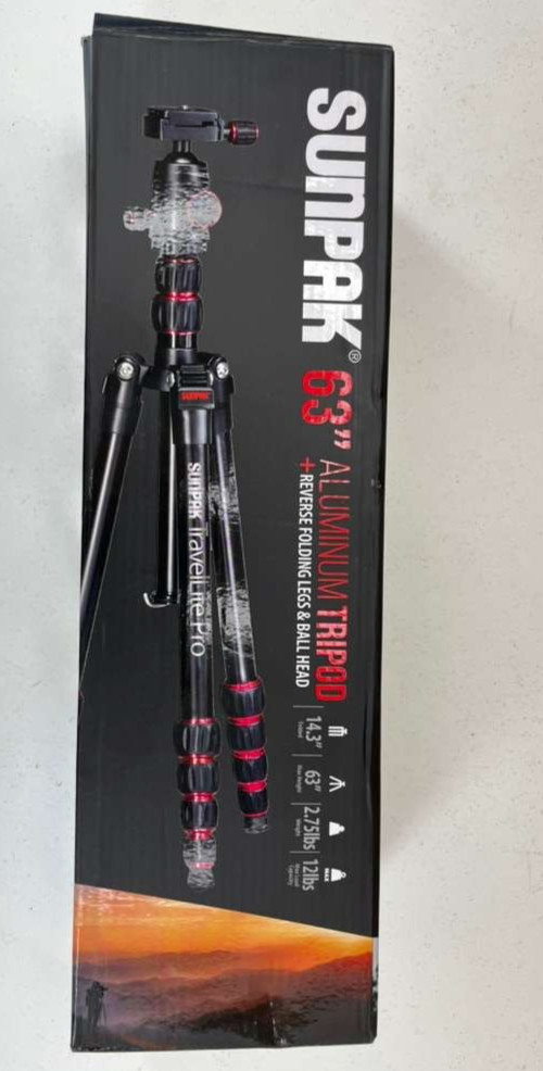 Sunpak TravelLite Pro 63" Reverse Folding Travel Tripod