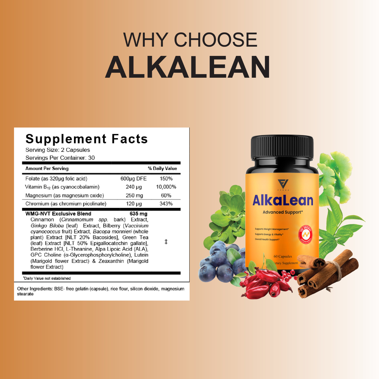 AlkaLean Weight Management Support, Alka Lean Advanced (60 Capsules)