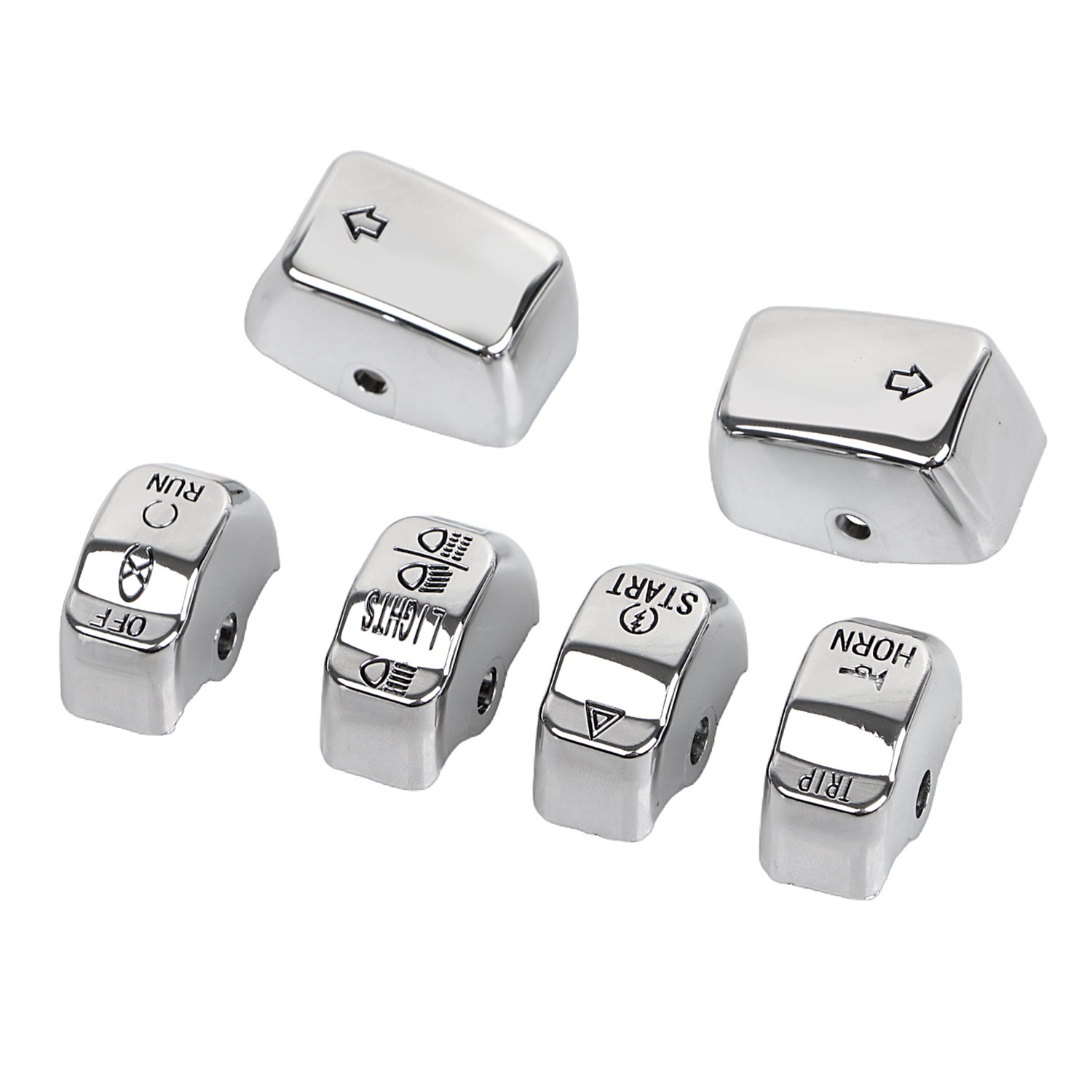 Chrome Hand Control Switch Housing Button Cap For Harley Dyna FXDF FXDLS Softail