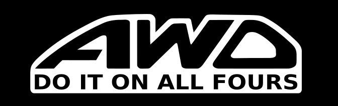 AWD do it on all fours JDM Subaru STI WRX Jeep Audi sticker set Pair of 2