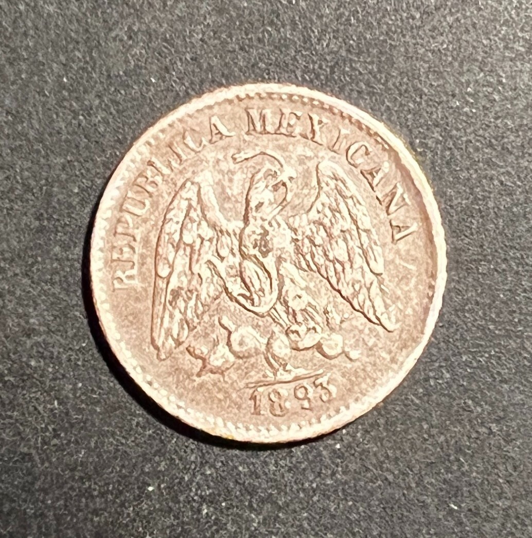 Mexico 1893 Go R 5 Centavos - Silver - Low Mintage High Grade