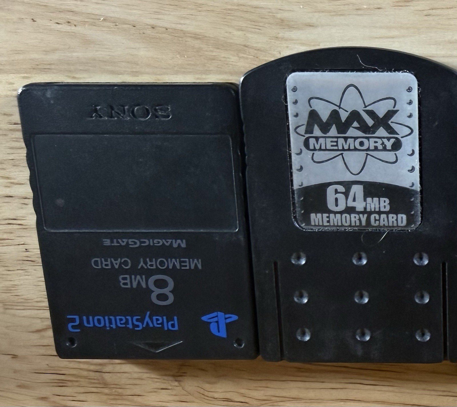 Sony Playstation 2 PS2 OEM MagicGate 8mb & 64mb Max memory TWO Memory Cards