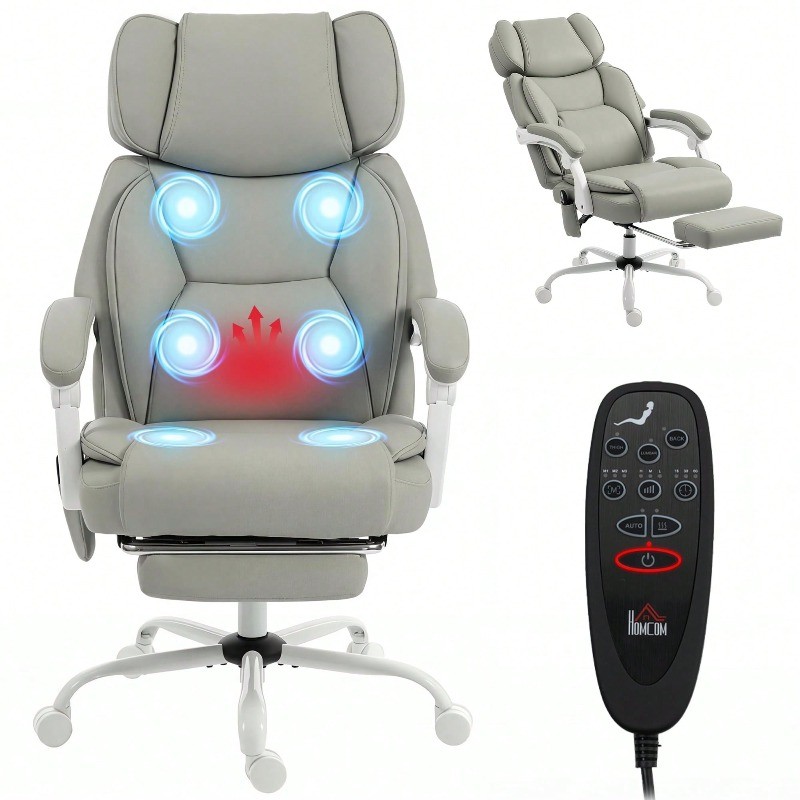Massage Chair with Lumbar Heat 6 Points Vibration Ergonomic Office Desk Chair